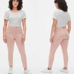 GAP Women's Willow Pink Velvet Stretch True Skinny Super High Rise Pants Size 26